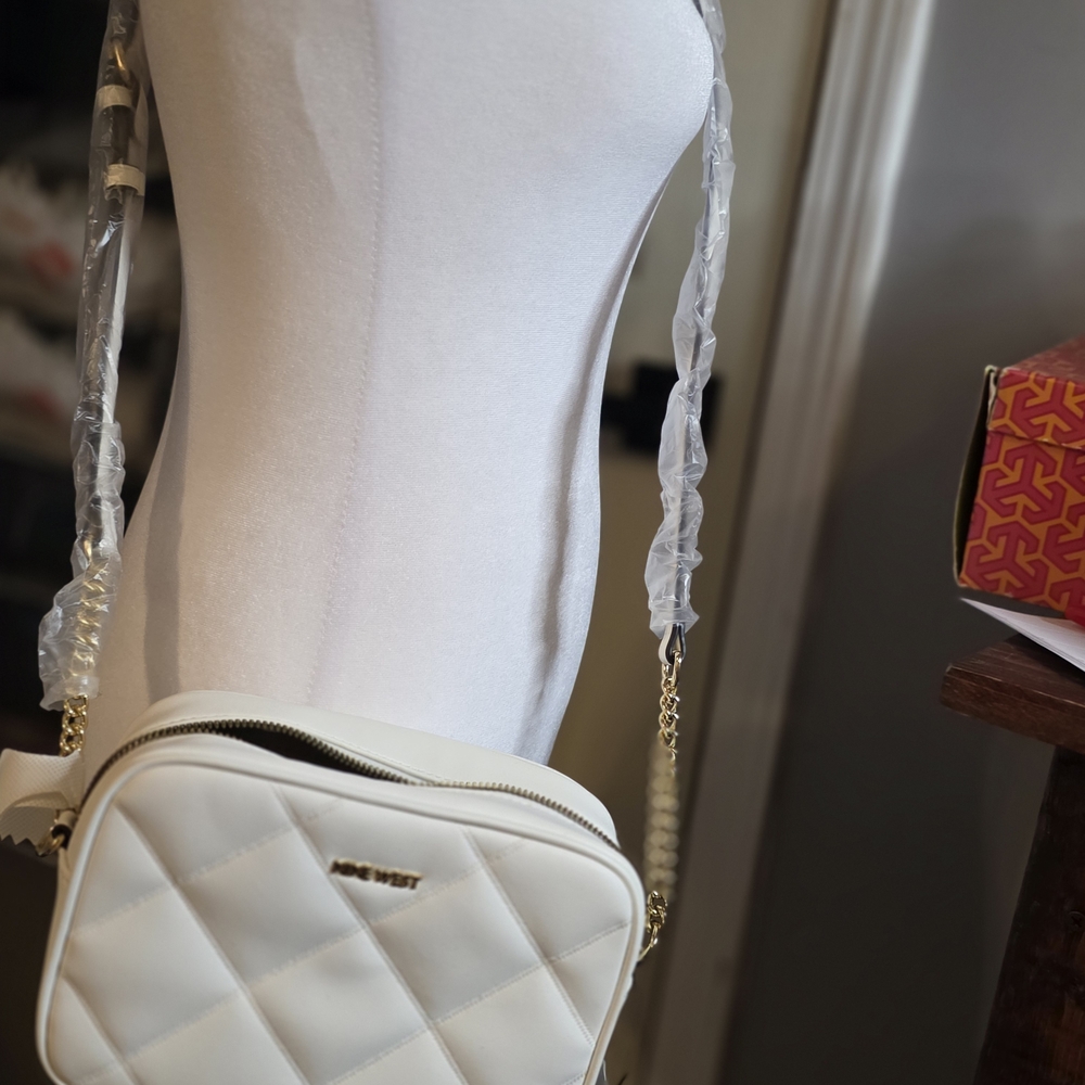 Nine West Cream Quilted Crossbody Bag